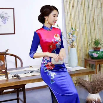 Sexy Long Velour Cheongsam 2019 Spring Traditional Chinese style Dress Womens Mandarin Collar Qipao Slim Party Dresses Vestido
Sexy Long Velour Cheongsam 2019 Spring Traditional Chinese style Dress Womens Mandarin Collar Qipao Slim Party Dresses Vestido
