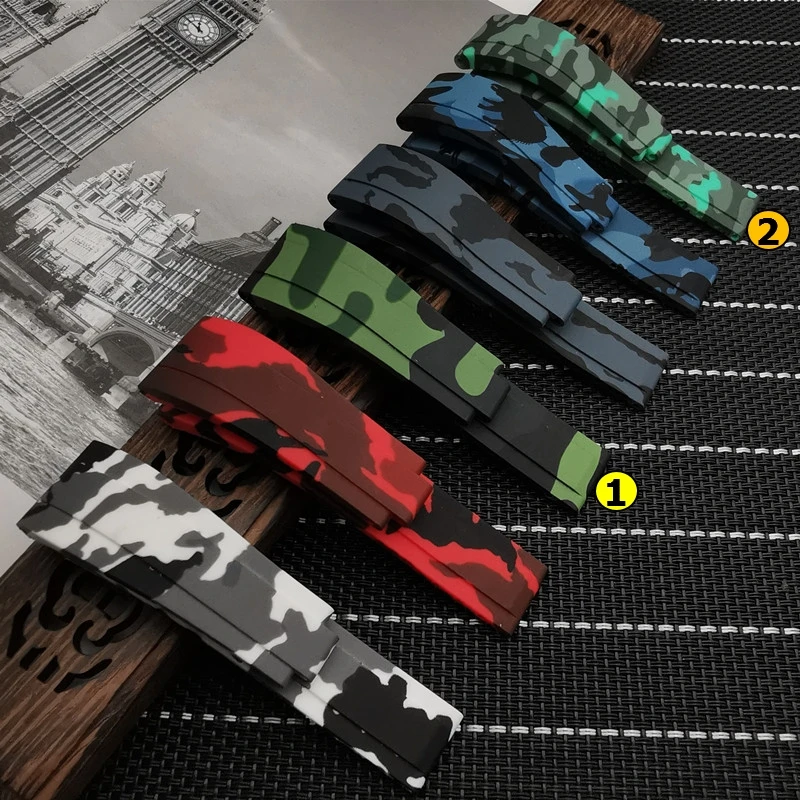 Silicone Rubber Watchband 20*16mm accessories Camo watch band For Role strap Daytona Submariner GMT OYSTERFLEX
Silicone Rubber Watchband 20*16mm accessories Camo watch band For Role strap Daytona Submariner GMT OYSTERFLEX
