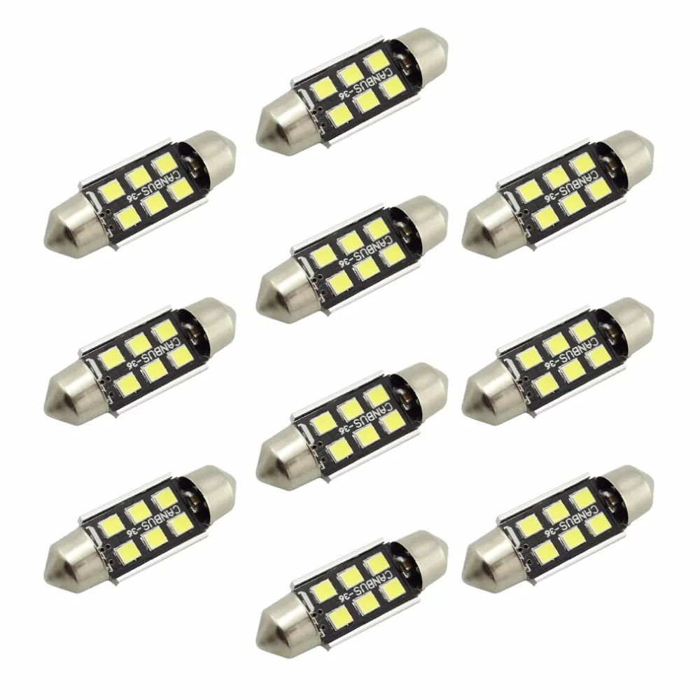 

10x 31mm 36mm 39mm 41mm C5W Festoon LED Bulbs For Car Interior Dome Map Reading Light License Plate Lamp CANBUS Errpr Free 12V