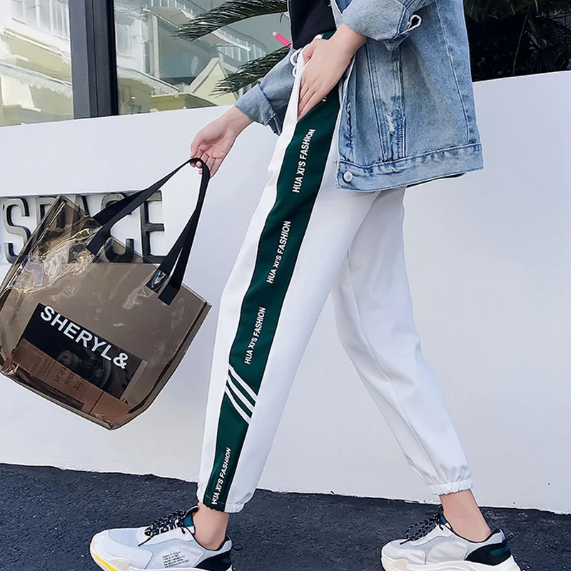 autumn women Sweatpants Casual white Patchwork letter Printed ankle-length Pants Harem Wide Leg Jogger Pants Bunch Foot trousers
autumn women Sweatpants Casual white Patchwork letter Printed ankle-length Pants Harem Wide Leg Jogger Pants Bunch Foot trousers