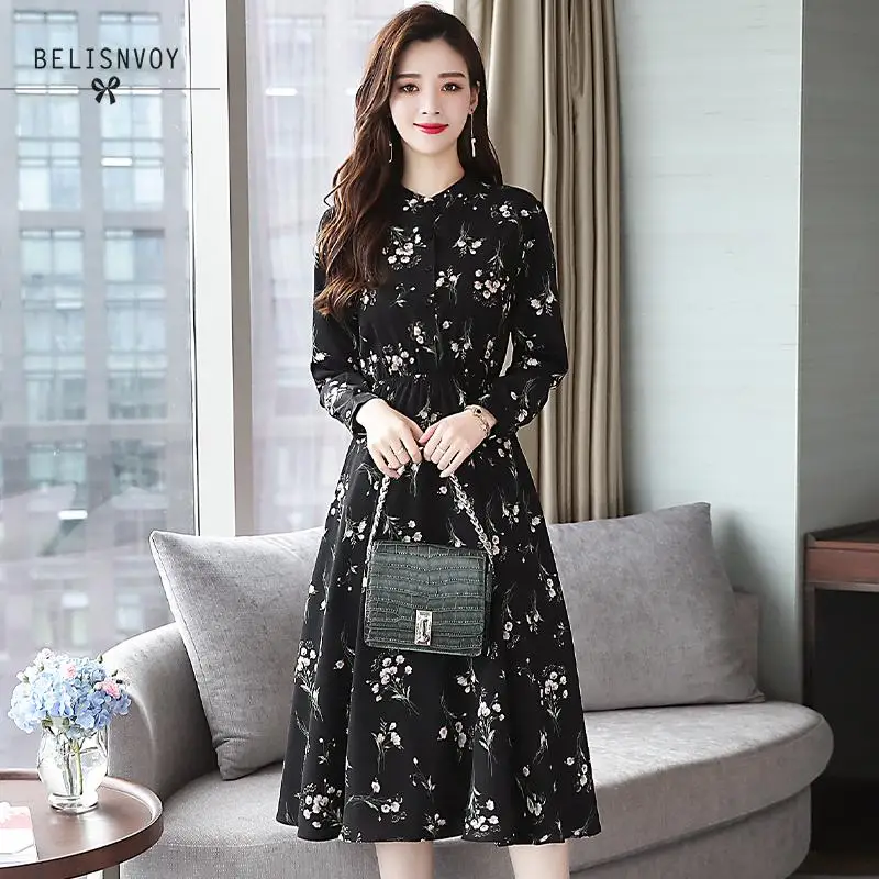 INS Hot Sale Dress Spring Autumn Black Vintage Floral Printed Midi Boho Dress Elegant Women Party Long Sleeve Dress Vestidos
INS Hot Sale Dress Spring Autumn Black Vintage Floral Printed Midi Boho Dress Elegant Women Party Long Sleeve Dress Vestidos