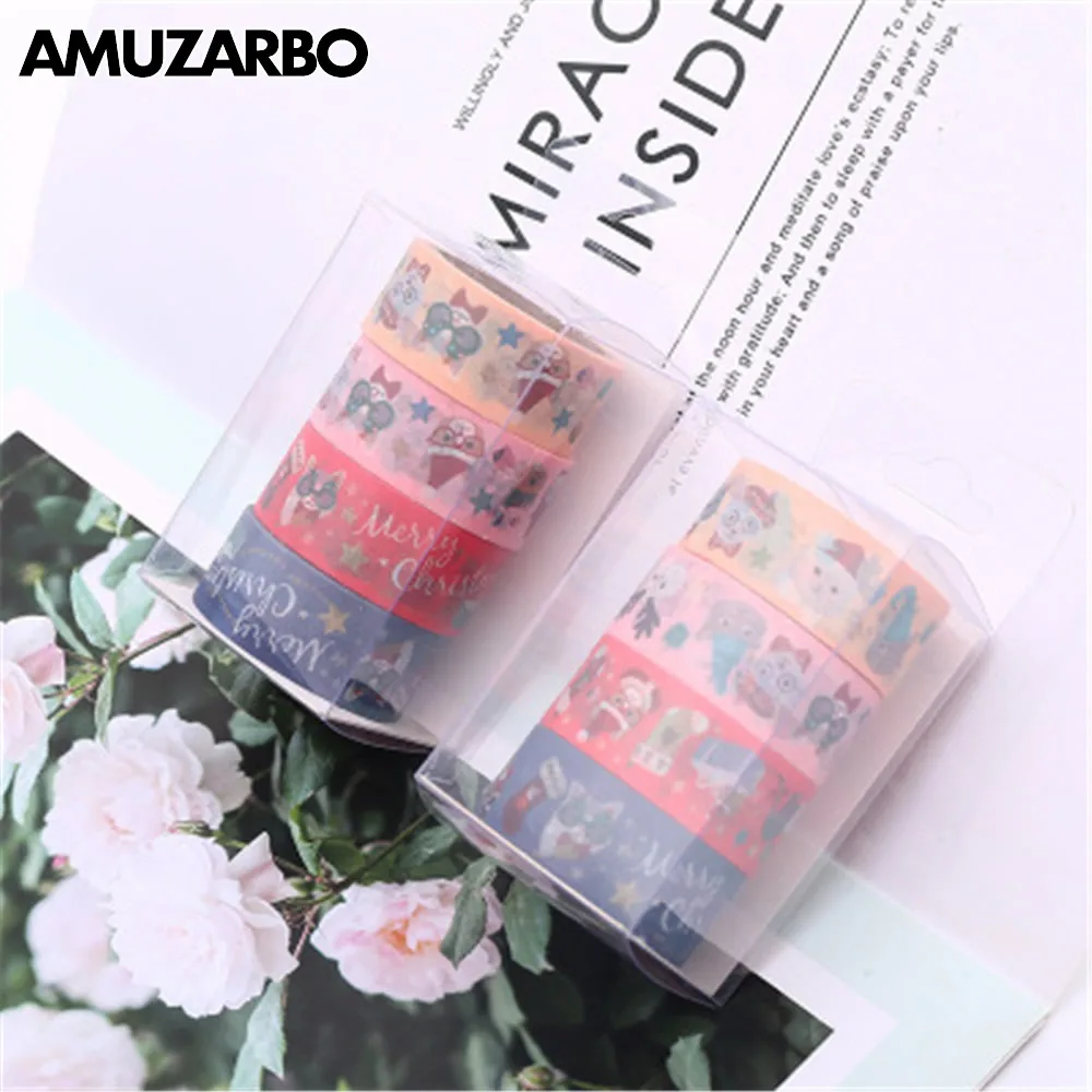4 Pcs/Box Decorative Christmas Washi Tape Set Rice Paper DIY Scrapbooking Adhesive Tape Masking Tape School Office Supply 
4 Pcs/Box Decorative Christmas Washi Tape Set Rice Paper DIY Scrapbooking Adhesive Tape Masking Tape School Office Supply