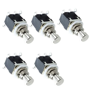 

SEWS-5Pcs 6 Pin Dpdt Latching Stomp Foot Switch Pedal Guitar Push Button Metal True Bypass Ac 250V/2A 125V/4A