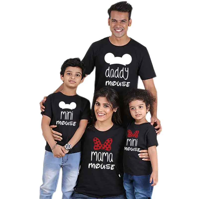 Одинаковые наряды для семьи отца мамы сына дочери хлопковая футболка мама папа и