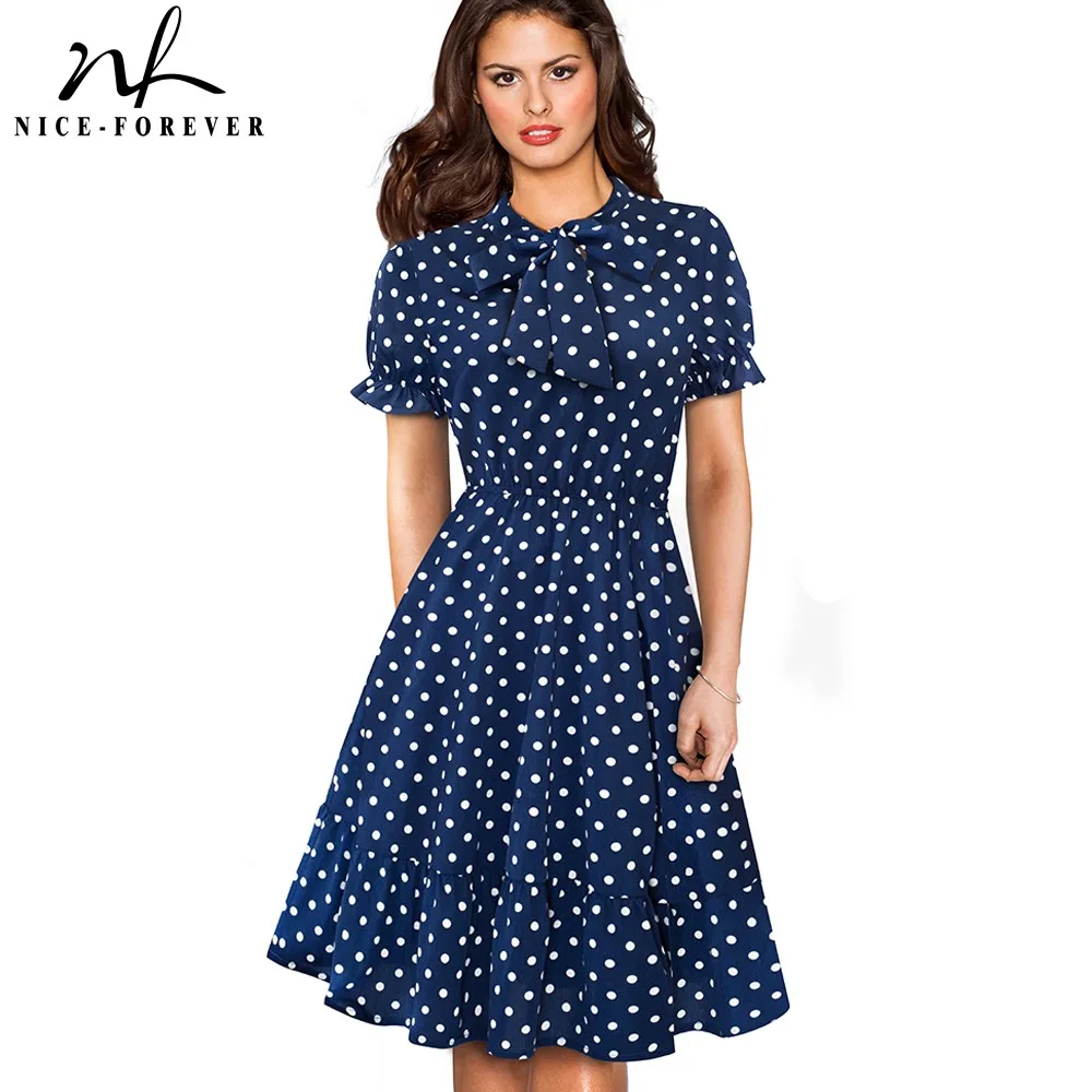 Nice-forever Retro Vintage Polka Dots Pinup Puff Sleeve vestidos Business Party Female Flare Swing Women A-Line Dress A141
Nice-forever Retro Vintage Polka Dots Pinup Puff Sleeve vestidos Business Party Female Flare Swing Women A-Line Dress A141