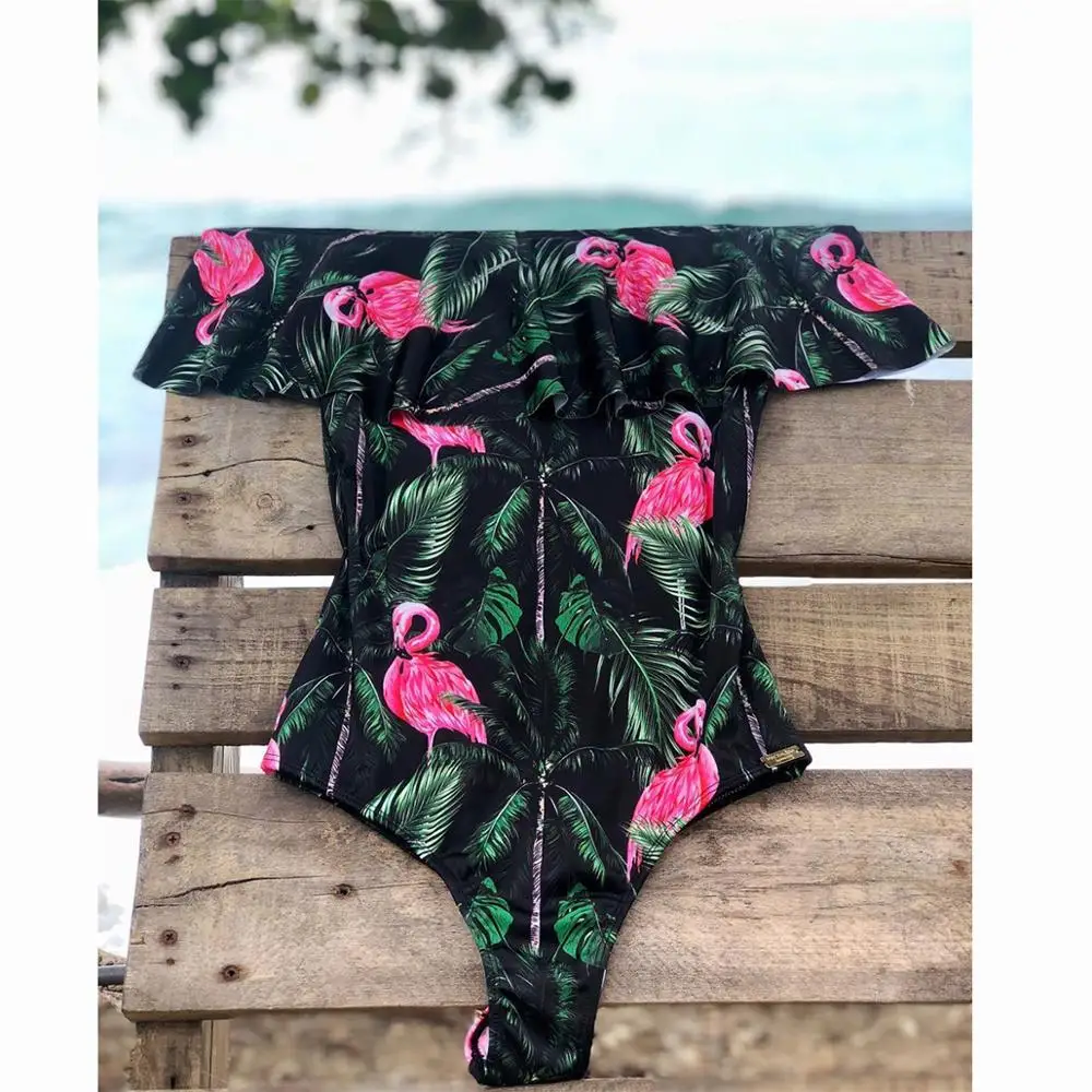 Ruffle Flamingo Swimsuit Off Shoulder One Piece Swimwear Sexy Women High Leg Monokini Bodysuit For Summer Beachwear
Ruffle Flamingo Swimsuit Off Shoulder One Piece Swimwear Sexy Women High Leg Monokini Bodysuit For Summer Beachwear