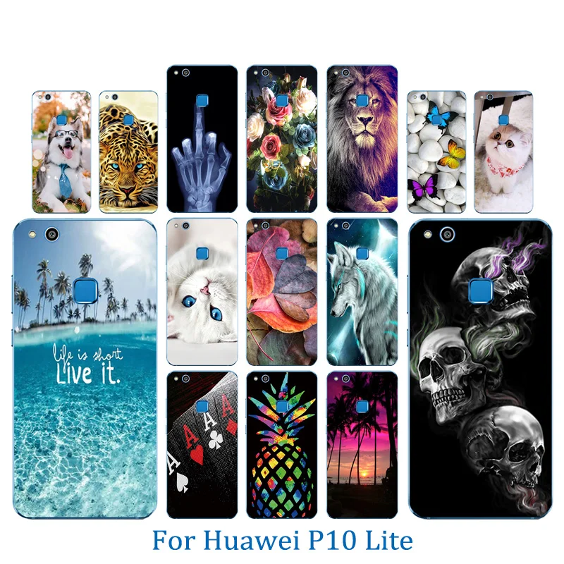 2017 чехол для Huawei P10 Lite оболочка 5 2 дюйма чехлы телефонов с узором Marb P 10 силиконовый