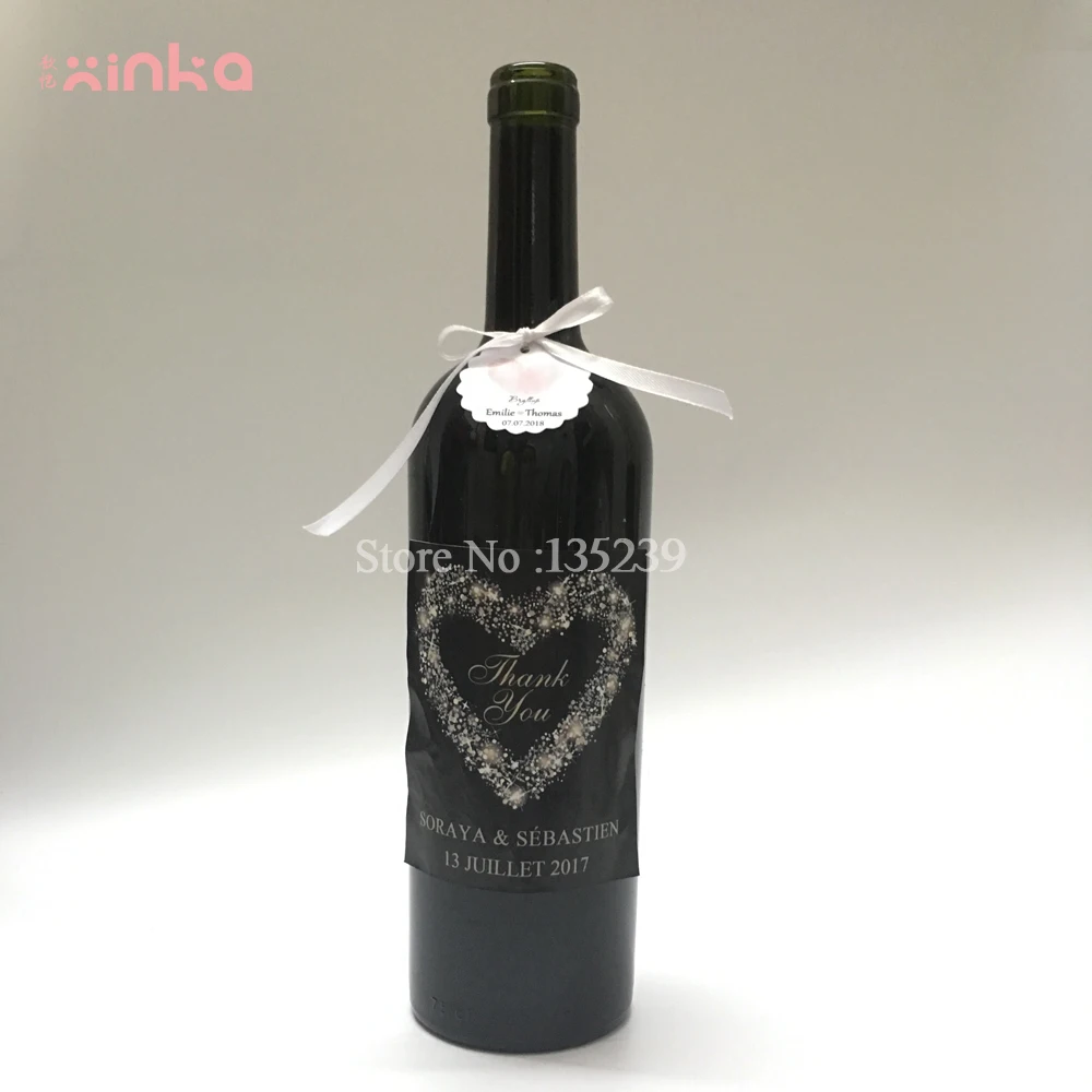 12pcs Custom Wedding Wine Bottle Label + heart tags ribbon, Customizable Wine Labels Bridal Shower, Personalized stickers
12pcs Custom Wedding Wine Bottle Label + heart tags ribbon, Customizable Wine Labels Bridal Shower, Personalized stickers