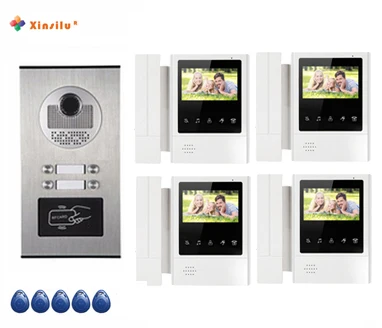 XINSILU Multi-Button Home Security Intercom System Doorphone For 4-apartments w/t 4.3"Video Door Phone Monitors ID card Unlock
XINSILU Multi-Button Home Security Intercom System Doorphone For 4-apartments w/t 4.3"Video Door Phone Monitors ID card Unlock