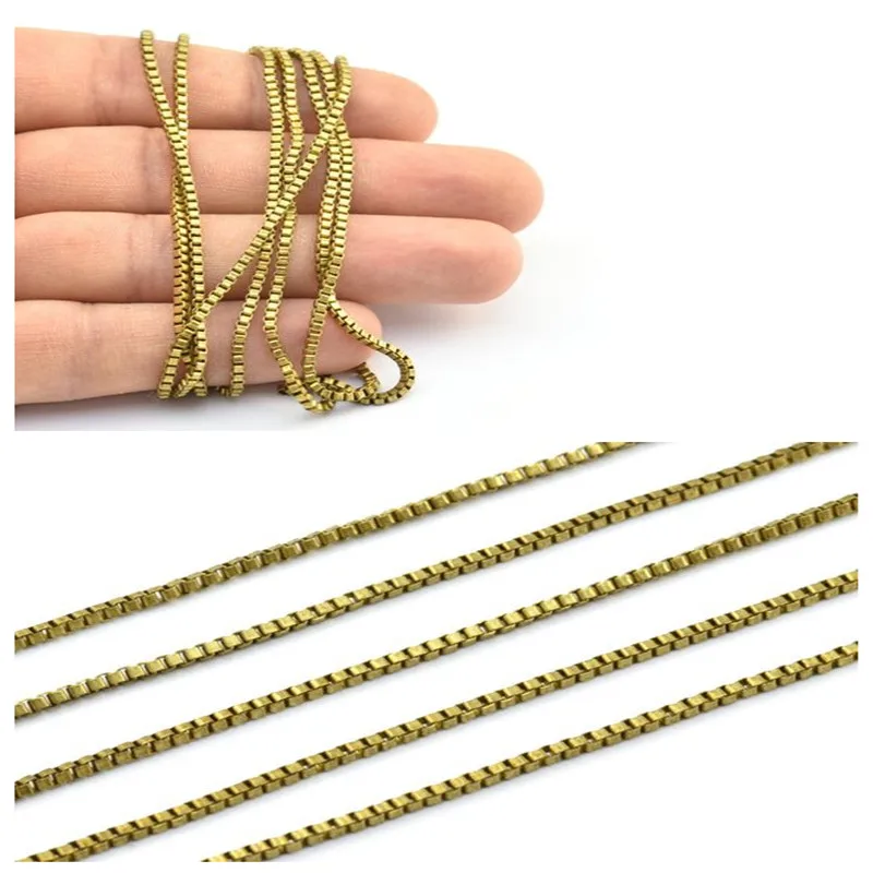 2M raw brass Chains Necklace ..( .Nickel Safe Lead Safe)(1.8mm) Z070