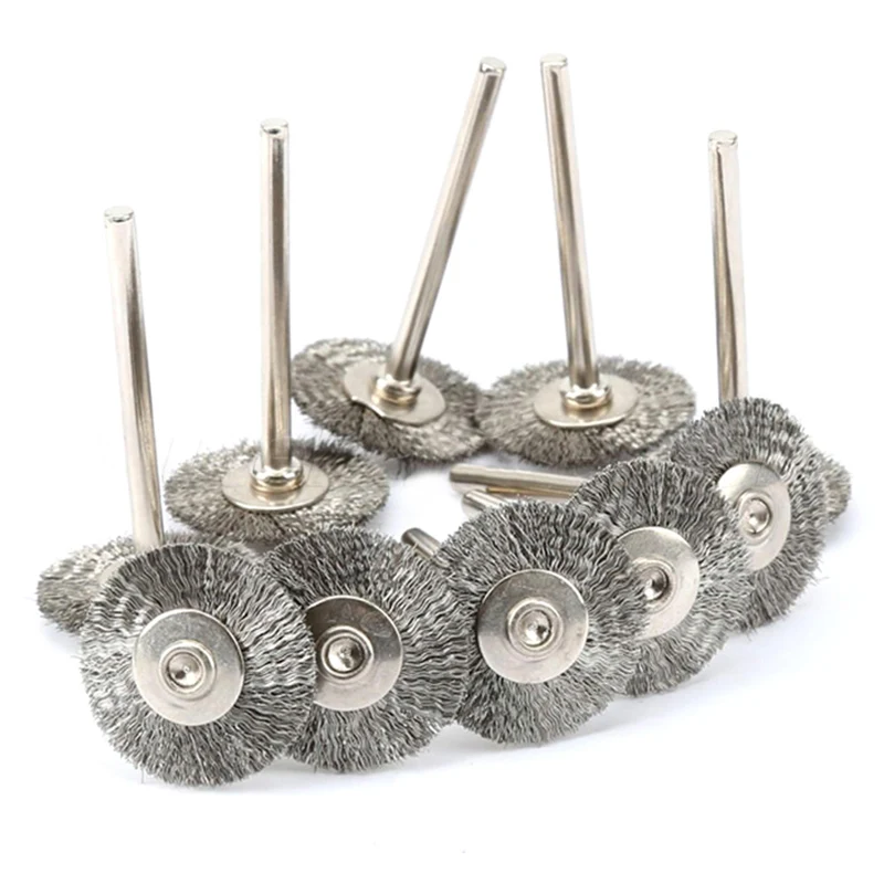 

10pcs Steel Wire Wheel Brush dremel tools accessories rotary tool wire disc for mini drill tools electric burr deburring