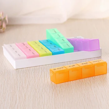 Clamshell one-week pill box portable pill box 7 days 28 grid family storage box travel loaded closed pill box
Clamshell one-week pill box portable pill box 7 days 28 grid family storage box travel loaded closed pill box