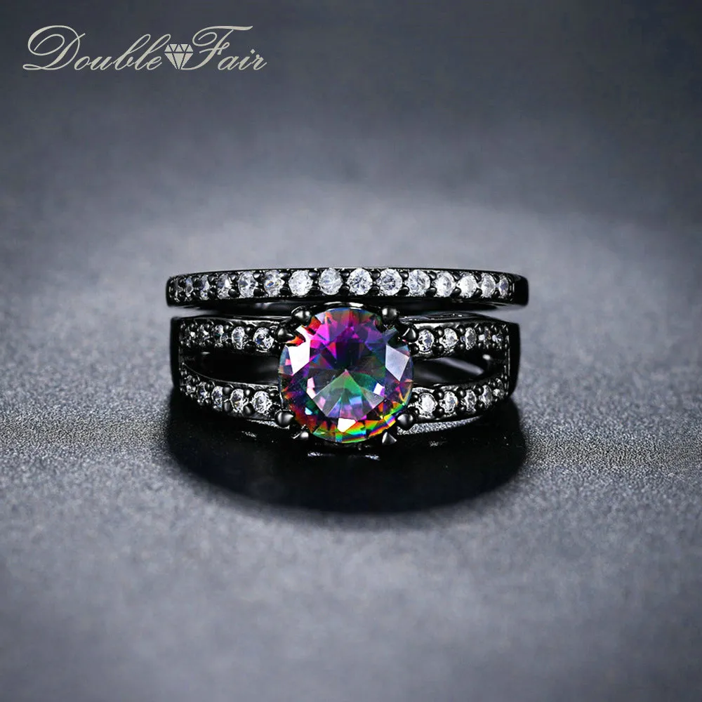Double Fair Cubic Zirconia Black Gold Color Party Ring Set Rock style Fashion Jewelry For Women DFR619
Double Fair Cubic Zirconia Black Gold Color Party Ring Set Rock style Fashion Jewelry For Women DFR619