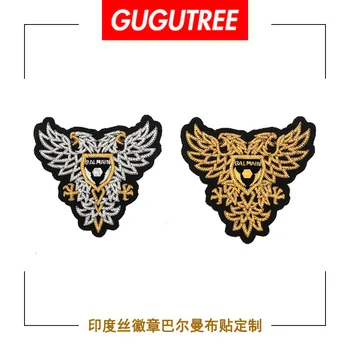 GUGUTREE India silk eagle rank patches beaded badges applique patches for clothing DZP-23
GUGUTREE India silk eagle rank patches beaded badges applique patches for clothing DZP-23