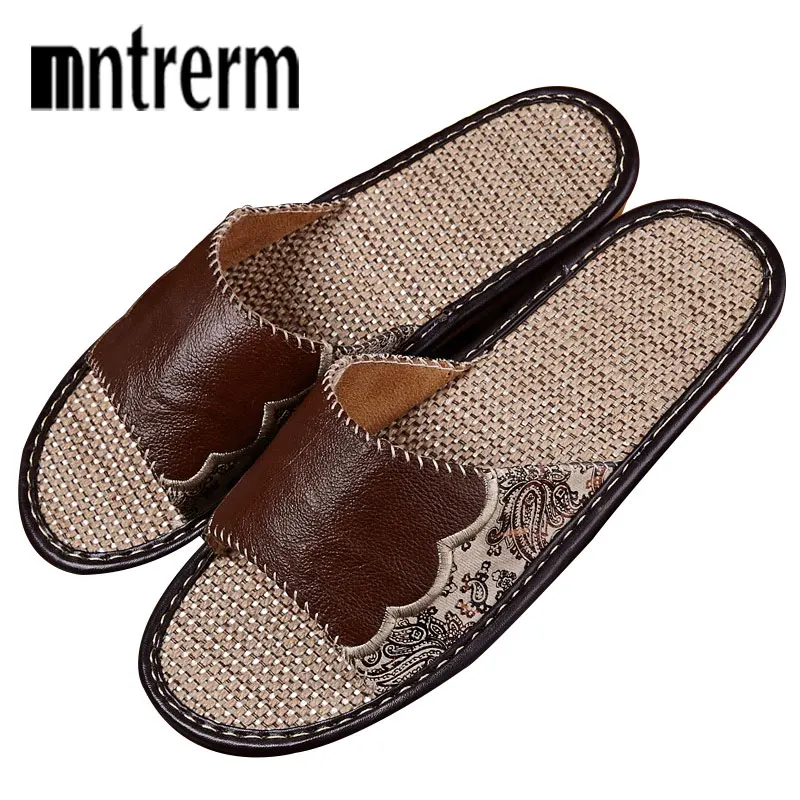Женские Летние кожаные сандалии Mntrerm шлепанцы для дома и улицы пляжная обувь