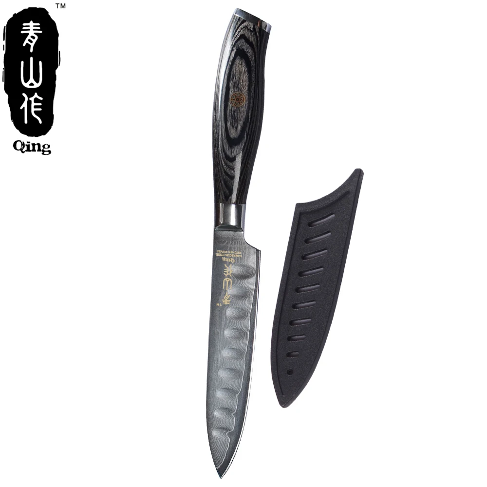 QING Brand Damascus Kitchen Knife VG10 Steel Cooking Tools Eco-friendly Color Wood Handle Kitchen Tools 5 inch Slicing Knife
QING Brand Damascus Kitchen Knife VG10 Steel Cooking Tools Eco-friendly Color Wood Handle Kitchen Tools 5 inch Slicing Knife