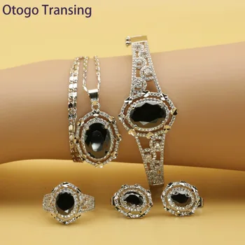Otogo Transing 2019 Round Black Cubic Zirconia Silver Color Jewelry Sets For Women Earring Pendant Necklace Ring Bracelet SET202
Otogo Transing 2019 Round Black Cubic Zirconia Silver Color Jewelry Sets For Women Earring Pendant Necklace Ring Bracelet SET202