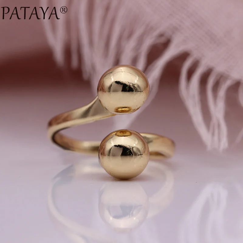 PATAYA New Arrivals Up Open Double Spherical Rings 585 Rose Gold Simple Women Rings Unique Daily Party Classic Fashion Jewelry
PATAYA New Arrivals Up Open Double Spherical Rings 585 Rose Gold Simple Women Rings Unique Daily Party Classic Fashion Jewelry