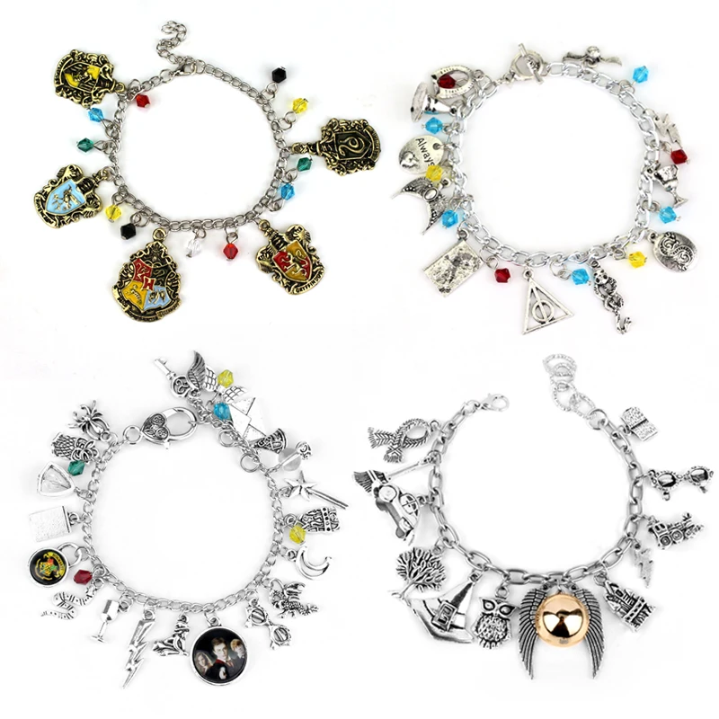 Movie HP Potter Deathly Hallows Bracelet Time Turner Hogwarts School Logo Bangles Bracelets for Women Men Jewelry Gift
Movie HP Potter Deathly Hallows Bracelet Time Turner Hogwarts School Logo Bangles Bracelets for Women Men Jewelry Gift