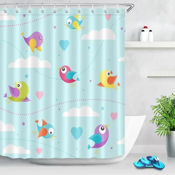 Funny Cartoon Birds And White Clouds Shower Curtain Bathroom Extra Long Waterproof Washable Polyester Fabric For Bathtub Decor
Funny Cartoon Birds And White Clouds Shower Curtain Bathroom Extra Long Waterproof Washable Polyester Fabric For Bathtub Decor