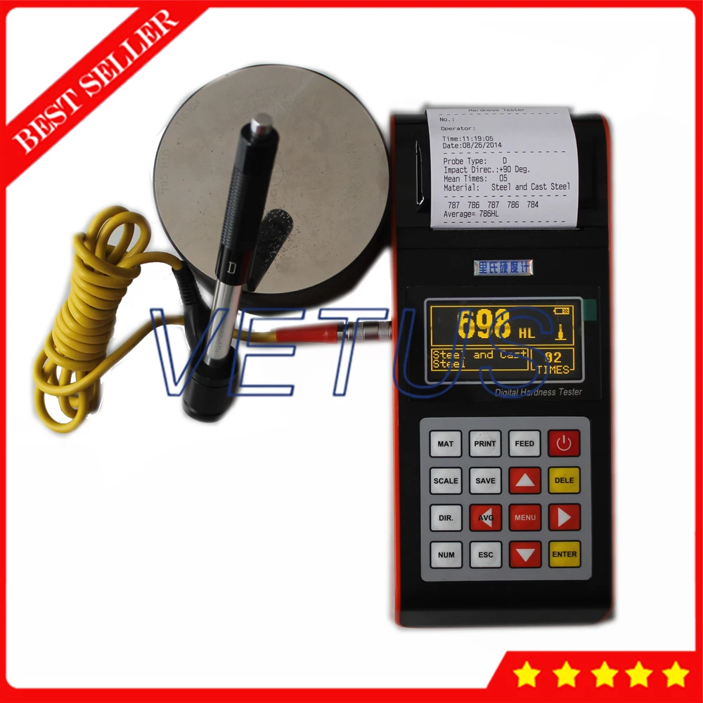 YHT400 Leeb Hardness Testers gauge Durometer With Printer Funciton Hardness Scale HL, HB, HRB, HRC, HRA, HV, HS
YHT400 Leeb Hardness Testers gauge Durometer With Printer Funciton Hardness Scale HL, HB, HRB, HRC, HRA, HV, HS