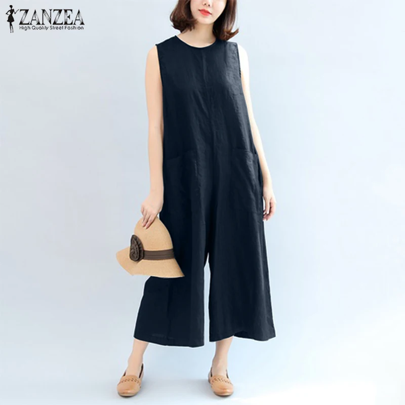 ZANZEA 2019 Summer Women Solid Casual v Jumpsuits Elegant Work Office Loose Romper Sleeveless Overalls Long Playsuits Bodysuit
ZANZEA 2019 Summer Women Solid Casual v Jumpsuits Elegant Work Office Loose Romper Sleeveless Overalls Long Playsuits Bodysuit