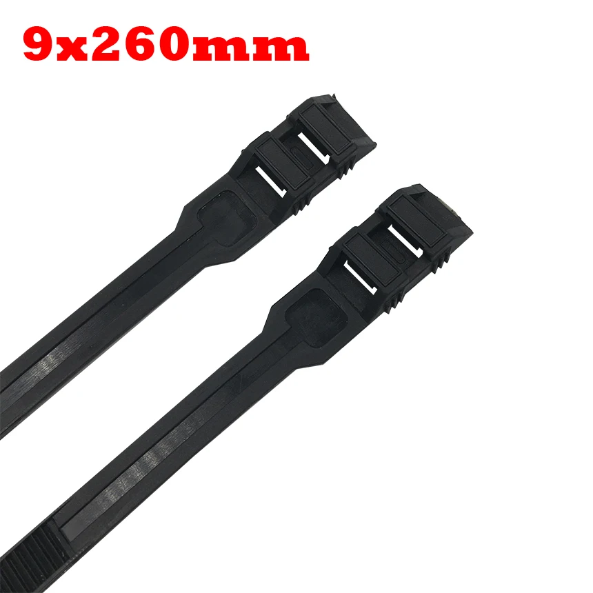 9x260mm 9*260mm 9*360mm 9x360mm Black Nylon Plastic Flat Two Double Buckle Self Locking Wire Wrap String Zip Ties Cable Tie
9x260mm 9*260mm 9*360mm 9x360mm Black Nylon Plastic Flat Two Double Buckle Self Locking Wire Wrap String Zip Ties Cable Tie