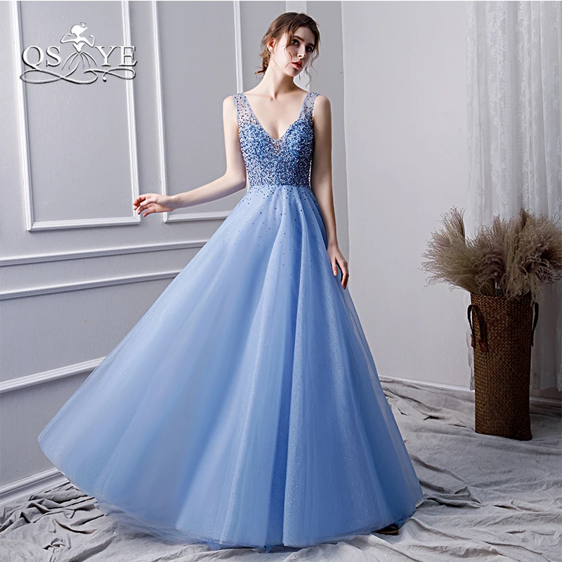 QSYYE 2019 New Arrival Long Prom Dresses Robe de Soiree Beading Top V Neck Floor Length Tulle Formal Evening Dress Party Gown
QSYYE 2019 New Arrival Long Prom Dresses Robe de Soiree Beading Top V Neck Floor Length Tulle Formal Evening Dress Party Gown