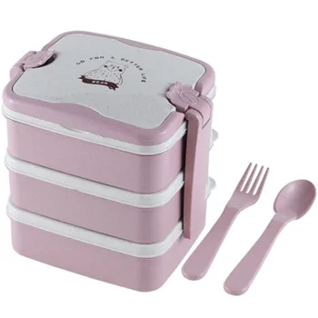 Creative Plastic Wheat Stalk Double Lunch Box Home Travel Portable With Lid With Spoon Insulation Barrel Student Lunch Boxes
Creative Plastic Wheat Stalk Double Lunch Box Home Travel Portable With Lid With Spoon Insulation Barrel Student Lunch Boxes