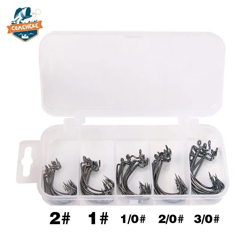High Carbon Steel Fishing Hooks 51pcs/lot Jig Head Crank Hook Bass Fish Hook For Soft Worm Bait Crankbait Carp Fishing Tackle
High Carbon Steel Fishing Hooks 51pcs/lot Jig Head Crank Hook Bass Fish Hook For Soft Worm Bait Crankbait Carp Fishing Tackle