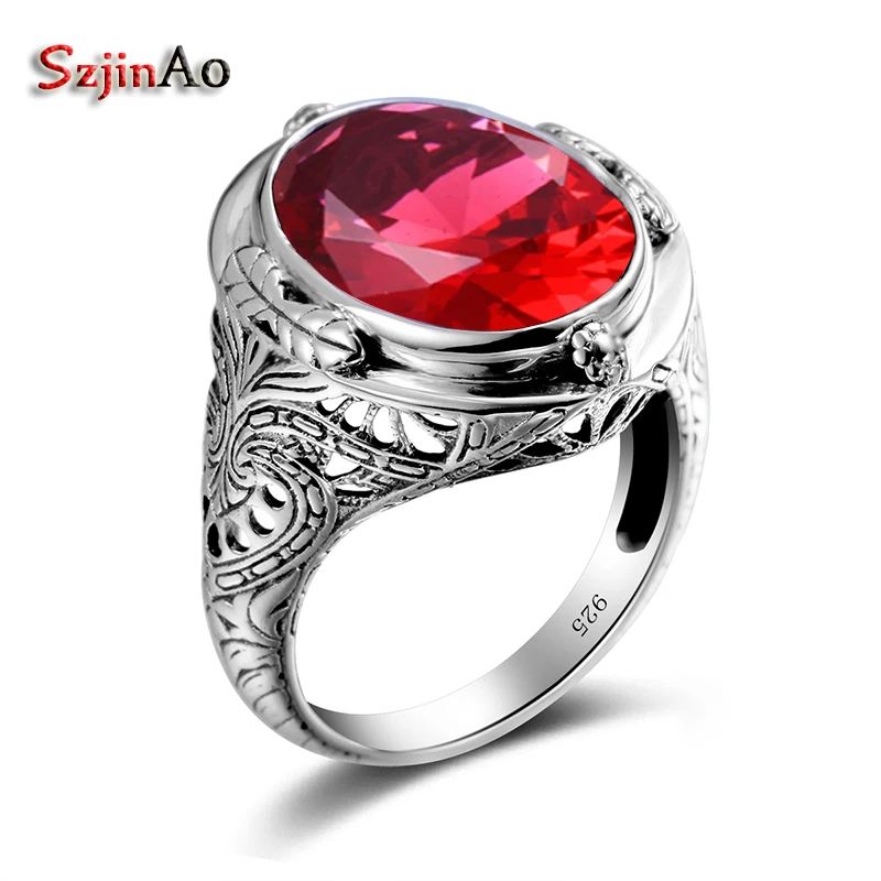 Szjinao Brand Rings for Women Oval Big Stone Promise Ring Luxury Ruby 925 Sterling Silver Wedding Jewelry Valentine's Day Gift
Szjinao Brand Rings for Women Oval Big Stone Promise Ring Luxury Ruby 925 Sterling Silver Wedding Jewelry Valentine's Day Gift