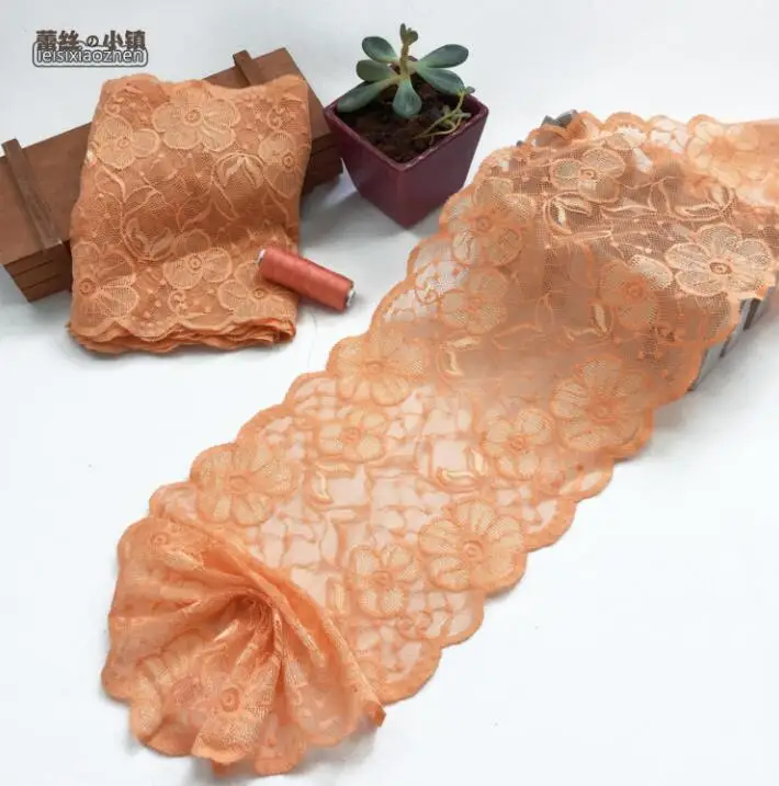 2 Meters 17CM Orange Pink Handmade Hair Decoration Wide Elastic Stretch Lace Trim Wedding Dress Skirt Lace Trim
2 Meters 17CM Orange Pink Handmade Hair Decoration Wide Elastic Stretch Lace Trim Wedding Dress Skirt Lace Trim