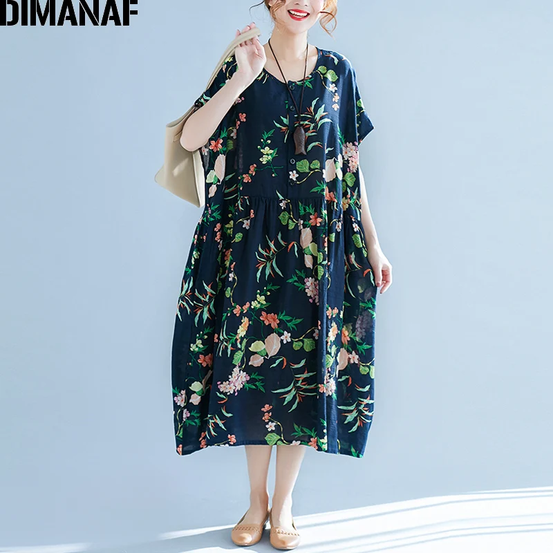 DIMANAF Women Dress Floral Print Linen Pleated Plus Size 2018 Summer Female Lady Fashion Large Size Loose Elegant Vestidos 5XL
DIMANAF Women Dress Floral Print Linen Pleated Plus Size 2018 Summer Female Lady Fashion Large Size Loose Elegant Vestidos 5XL