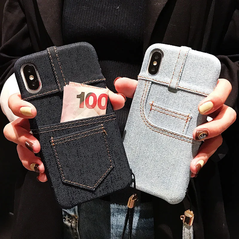Jeans Pocket Money Card Slot Case For iPhone 7 8 6 6s Plus X Denim Pattern Canvas Cloth Wallet Back Cover For iPhone Xs Max Xr
Jeans Pocket Money Card Slot Case For iPhone 7 8 6 6s Plus X Denim Pattern Canvas Cloth Wallet Back Cover For iPhone Xs Max Xr