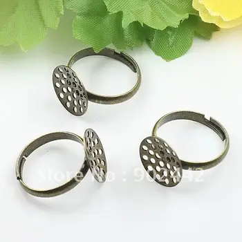 Free Shipping 200 pcs Adjustable Vintage Stlye Antique Bronze Filigree Ring Blank Settings, 19 mm Ring Band with 14 mm Mesh Pad 
Free Shipping 200 pcs Adjustable Vintage Stlye Antique Bronze Filigree Ring Blank Settings, 19 mm Ring Band with 14 mm Mesh Pad
