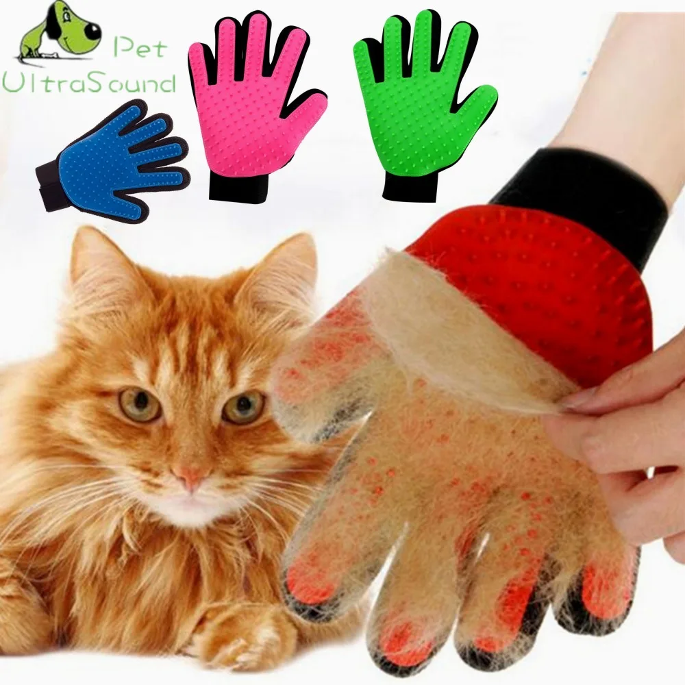 

ULTRASOUND PET Hair Glove Dog Comb Glove for Dog Animal Hair Brush For Dog Cat Grooming Deshedding True Finger Cleaning Domestic