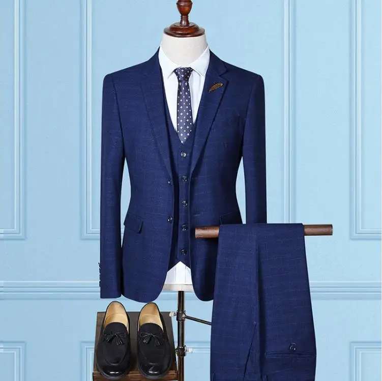(Jacket+Vest+Pants)2019 Causal Woolen Grid Men's Custom Suits,Wedding Dress Suit Men,Business Male Suit Full Size Three Pieces
(Jacket+Vest+Pants)2019 Causal Woolen Grid Men's Custom Suits,Wedding Dress Suit Men,Business Male Suit Full Size Three Pieces