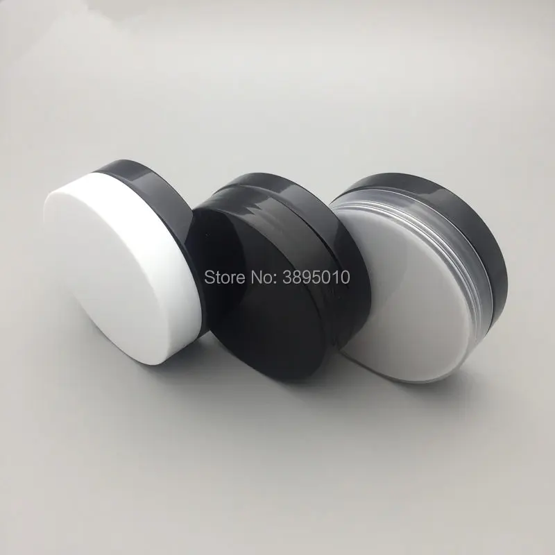 

30g Travel Empty Black Pet Skin Care Cream Jar With Plastic Lids with Insert 1oz Cosmetic Container F1058