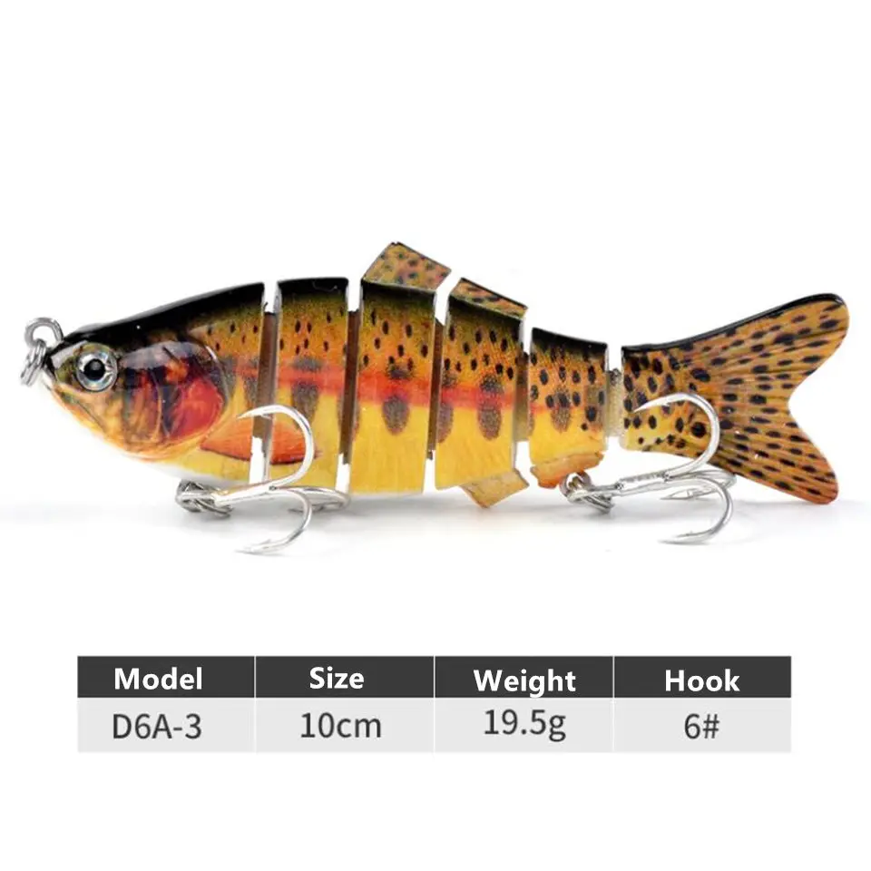10cm 19.5g Fishing Lure Simulation Multi Section Fish Swing 95% Fatal Temptation Striped Bass Black Fish Artificial Bait
10cm 19.5g Fishing Lure Simulation Multi Section Fish Swing 95% Fatal Temptation Striped Bass Black Fish Artificial Bait