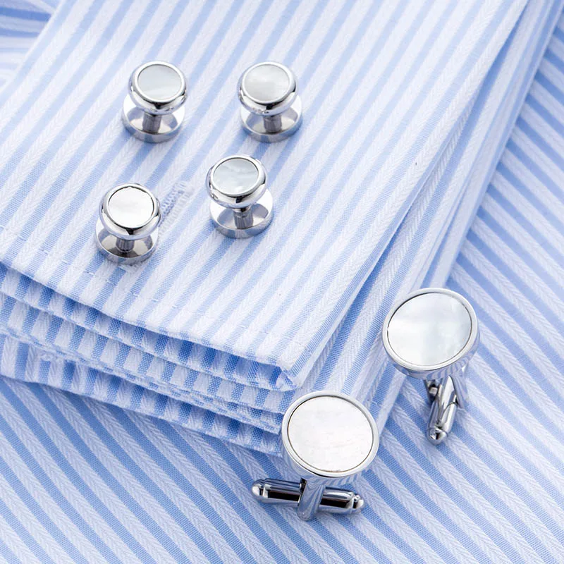 VAGULA Sea Shell Cufflinks Collar Studs Set 6pcs set AAA Quality tuxedo Cuff Links Cufflings Men Jewelry 266
VAGULA Sea Shell Cufflinks Collar Studs Set 6pcs set AAA Quality tuxedo Cuff Links Cufflings Men Jewelry 266