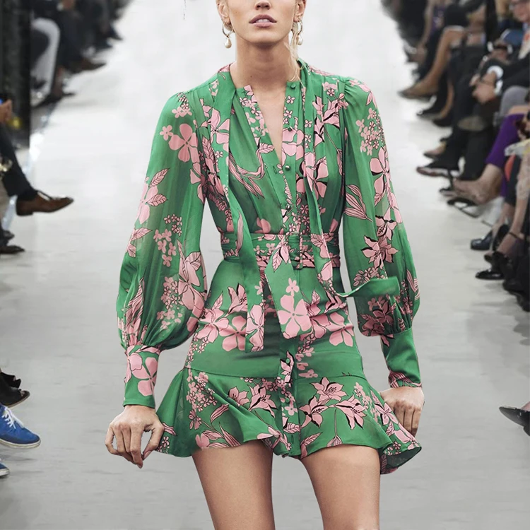 Runway Dress Designers 2019 Spring Summer Slim Bodycon Ruffle Single Button V Neck Long Sleeve High Quality Elegant Party Dress
Runway Dress Designers 2019 Spring Summer Slim Bodycon Ruffle Single Button V Neck Long Sleeve High Quality Elegant Party Dress