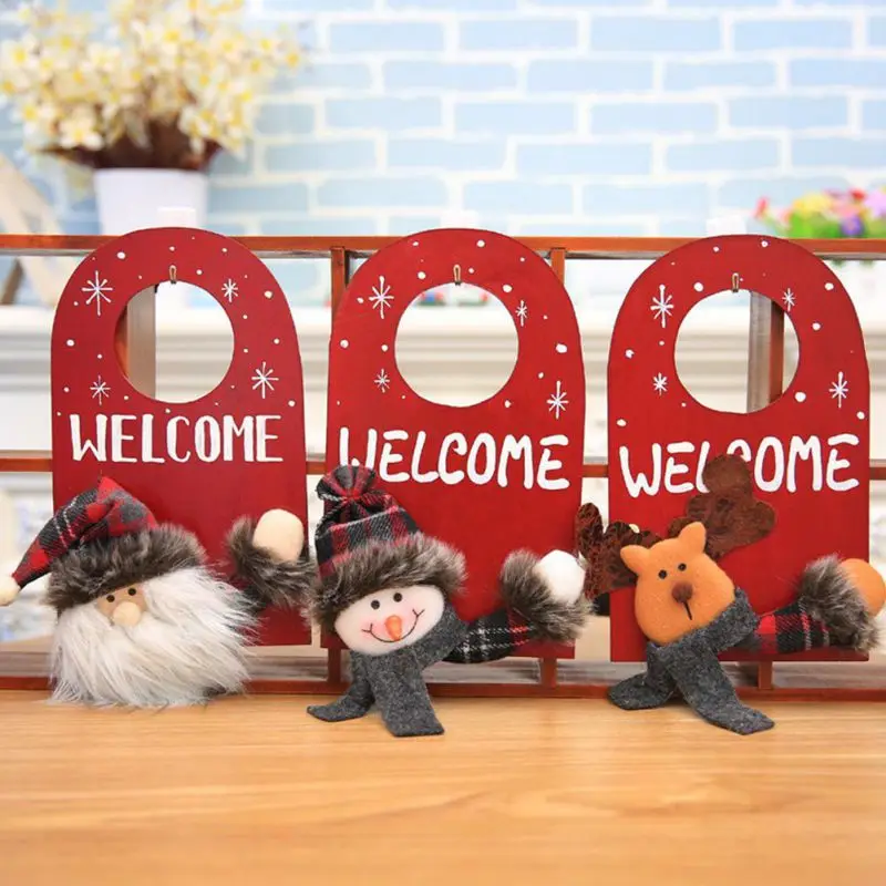 Christmas Wood Welcome Door Hanging Sign Cute Dolls Door Handle Tag Xmas Santa Claus Elk Snowman Home Party Shop Decoration
Christmas Wood Welcome Door Hanging Sign Cute Dolls Door Handle Tag Xmas Santa Claus Elk Snowman Home Party Shop Decoration