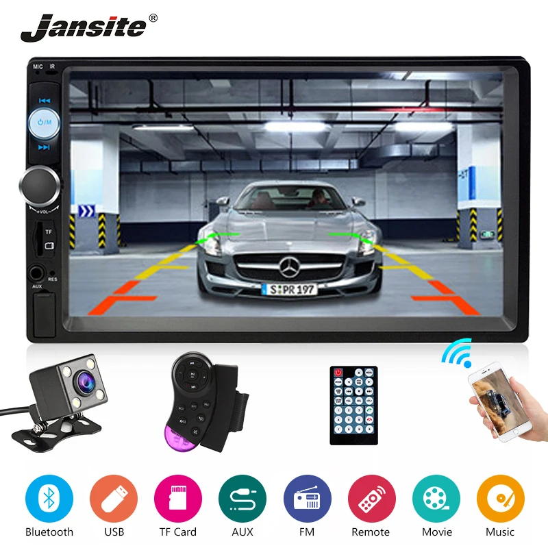 Jansite 7" 1080P HD Car Radio MP5 player DVD with digital Touch screen Bluetooth Two din car stereo can connect with Rear camera
Jansite 7" 1080P HD Car Radio MP5 player DVD with digital Touch screen Bluetooth Two din car stereo can connect with Rear camera