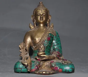Christmas 6" Tibet Buddhism bronze Inlay turquoise Red Coral gem Medicine Buddha statue Halloween
Christmas 6" Tibet Buddhism bronze Inlay turquoise Red Coral gem Medicine Buddha statue Halloween