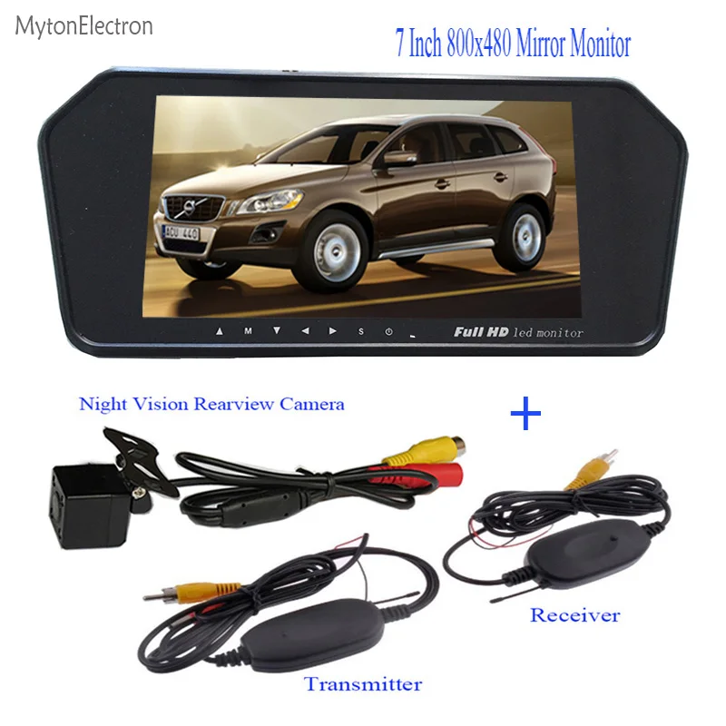 Wireless Night vision Rear view backup parking Camera + LED Color Screen 7 inch Car Mirror Monitor 2 Video Input DC 12V PAL/NTSC
Wireless Night vision Rear view backup parking Camera + LED Color Screen 7 inch Car Mirror Monitor 2 Video Input DC 12V PAL/NTSC