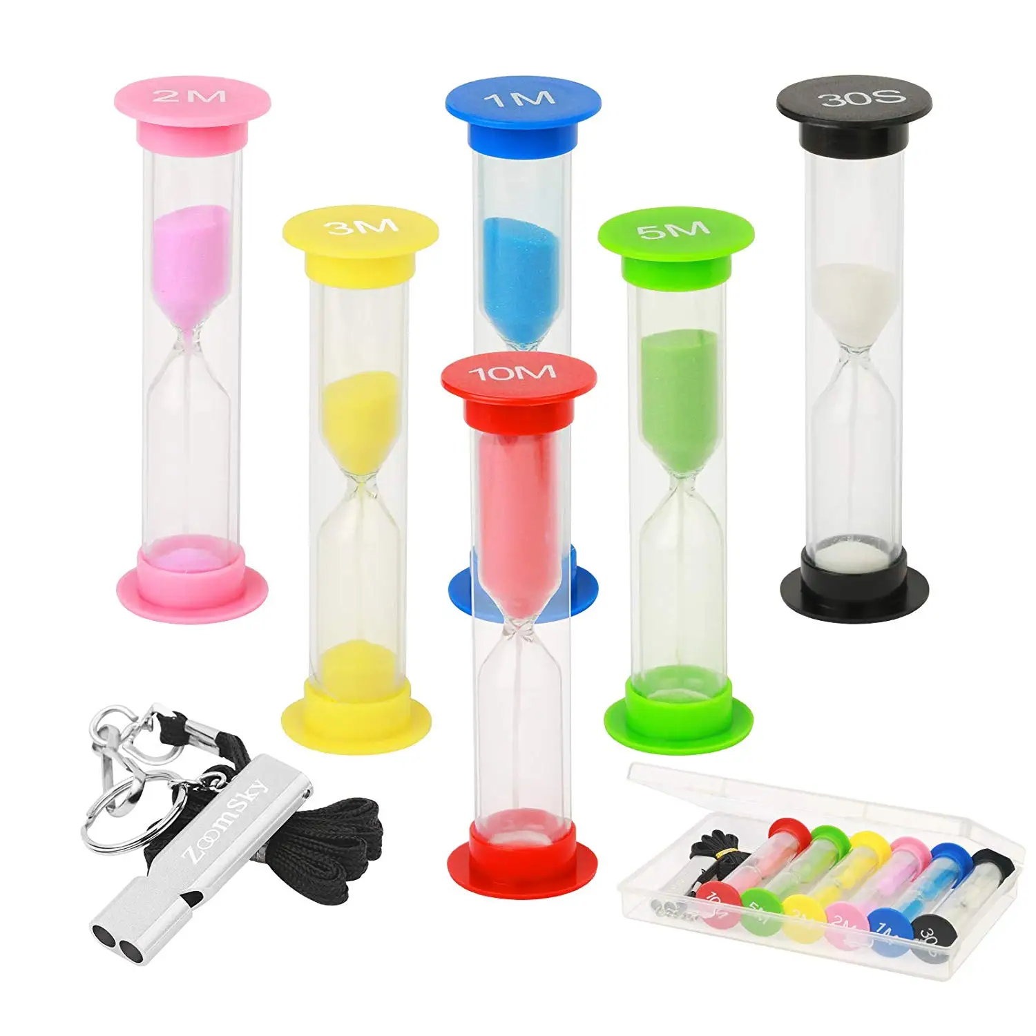 METABLE 6 Pcs Colorful Hourglass Sandglass 10 mins /5 mins Sand Clock Timer with Silver Whistle for Kitchen Cooking Kids Aldut
METABLE 6 Pcs Colorful Hourglass Sandglass 10 mins /5 mins Sand Clock Timer with Silver Whistle for Kitchen Cooking Kids Aldut