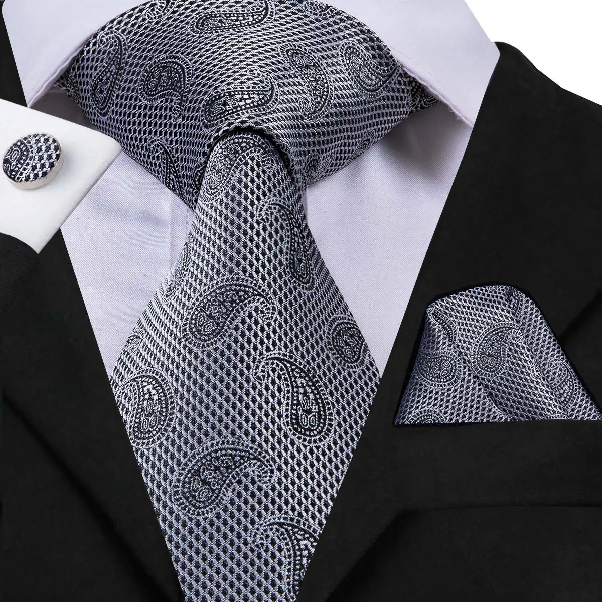 Hi-Tie Men's Necktie Silk Luxury Ties for Men Paisley Tie Grey Color Fashion Male Classic Wedding Business Neckties 8.5cm C-3049
Hi-Tie Men's Necktie Silk Luxury Ties for Men Paisley Tie Grey Color Fashion Male Classic Wedding Business Neckties 8.5cm C-3049