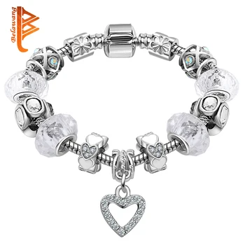 Fashion Jewelry Crystal Heart Charm Bracelets for Women With Shiny Murano Glass Beads Bracelet Bangle Christmas Gift
Fashion Jewelry Crystal Heart Charm Bracelets for Women With Shiny Murano Glass Beads Bracelet Bangle Christmas Gift