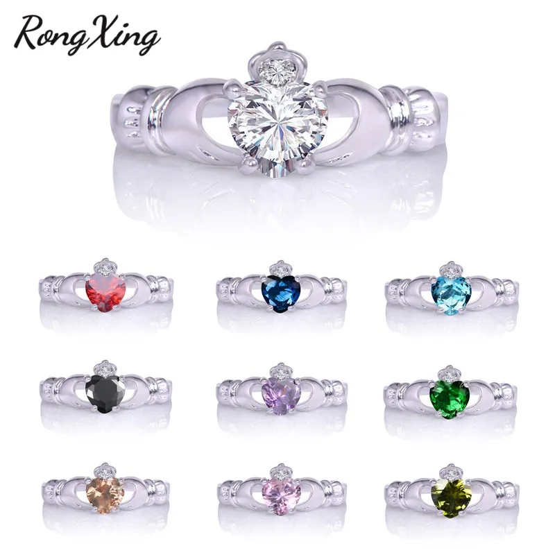 RongXing 2017 New Irish Celtic Crown Heart Claddagh Wedding Promise Ring For Women White Gold Filled Colorful Zircon Ring RW1098
RongXing 2017 New Irish Celtic Crown Heart Claddagh Wedding Promise Ring For Women White Gold Filled Colorful Zircon Ring RW1098