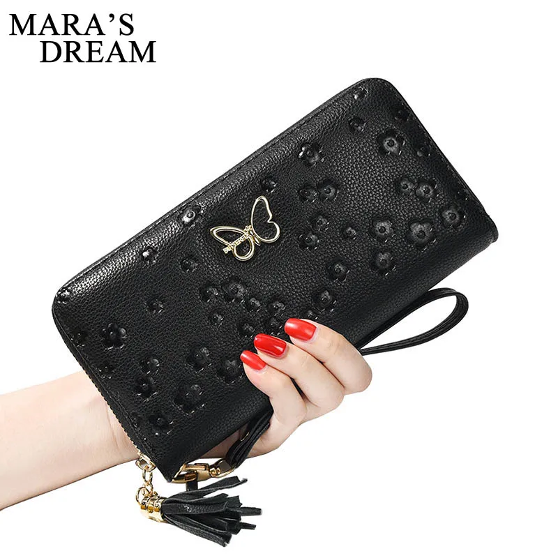 Mara's Dream Women Thin Wallet New PU Leather Solid Color Floral Butterfly Tassel Women Purse Phone Wallet Long Card Holders Bag
Mara's Dream Women Thin Wallet New PU Leather Solid Color Floral Butterfly Tassel Women Purse Phone Wallet Long Card Holders Bag